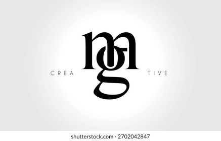 MGmg Elegant Serif Monogram Logo - Luxo Letra Tipográfica em Minúsculas para Marca Moderna
