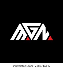 MGN triangle letter logo design with triangle shape. MGN triangle logo design monogram. MGN triangle vector logo template with red color. MGN triangular logo Simple, Elegant, and Luxurious design.