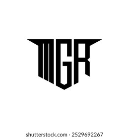 Diseño del logotipo de la letra de MGR con fondo blanco en ilustrador, estilo moderno de la superposición de la fuente del alfabeto del logotipo del Vector, diseños de la caligrafía para el logotipo, cartel, invitación, etc.
