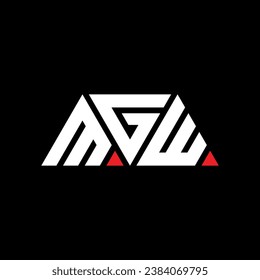 Diseño del logotipo de la letra triangular MGW con forma triangular. Monograma de diseño del logotipo del triángulo MGW. Plantilla de logotipo vectorial triangular MGW con color rojo. Logo triangular de MGW Diseño sencillo, elegante y lujoso.
