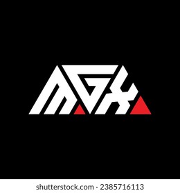 MGX triangle letter logo design with triangle shape. MGX triangle logo design monogram. MGX triangle vector logo template with red color. MGX triangular logo Simple, Elegant, and Luxurious design.