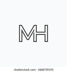 Mh Abstract Vector Logo Monogram Template Stock Vector (Royalty Free ...