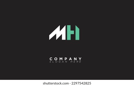Letras alfabéticas MH Iniciales Logotipo Monograma HM, M y H