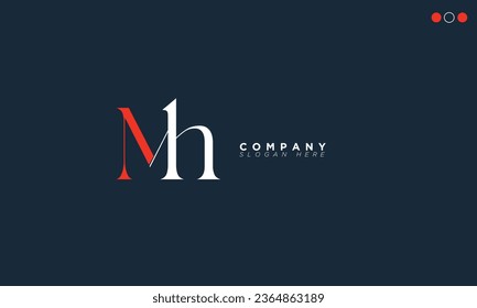 MH Alphabet letters Initials Monogram logo HM, M and H