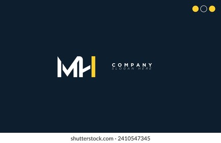 MH Alphabet letters Initials Monogram logo HM, M and H