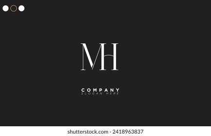  MH Alphabet letters Initials Monogram logo HM, M and H