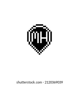 Diseño del logotipo de la carta creativa MH para su venta en un diseño profesional de alta calidad que se imprimirá en cualquier medio impreso