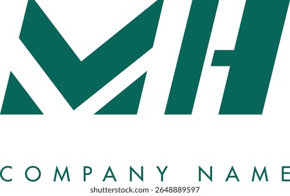Diseño de Vector de logotipo de letra abstracta moderna creativa MH. Utilizable para su empresa o negocio e identidad de marca.