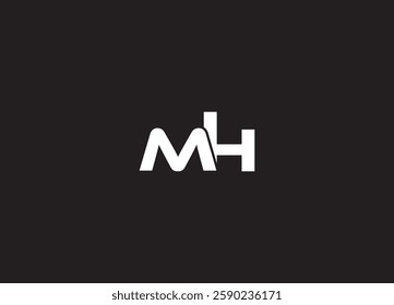MH creative modern logo design and initial logo