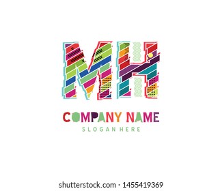 MH Full color initial logo vector