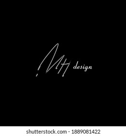 Logo manuscrito de MH para identidad