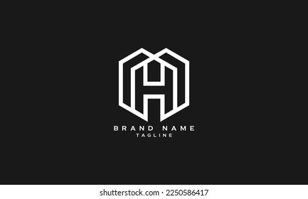 MH, HM, Abstract initial monogram letter alphabet logo design