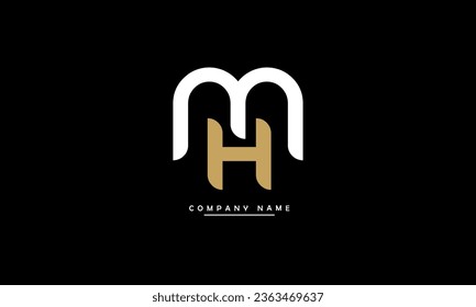 MH,  HM  Abstract  Letters  Logo  Monogram