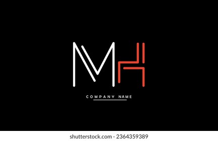 MH, HM  Abstract  Letters  Logo Monogram