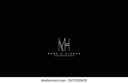 MH, HM Letras Abstractas Logo Monograma