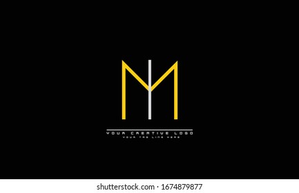MH HM abstract vector logo monogram template
