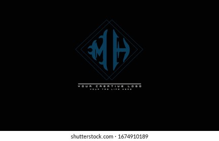 MH HM abstract vector logo monogram template