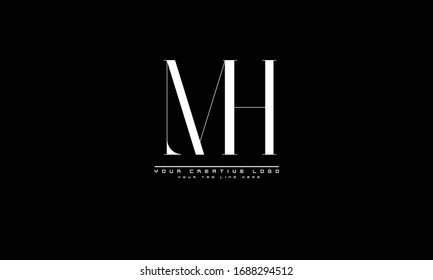 MH HM abstract vector logo monogram template