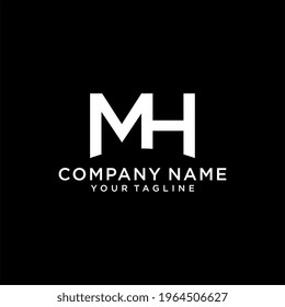 MH or HM Initial Letter Logo Design, Vector Template