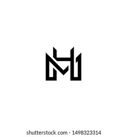 MH or HM Letter Abstract Company Logo Design