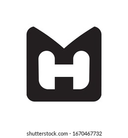 MH or HM letter logo design vector