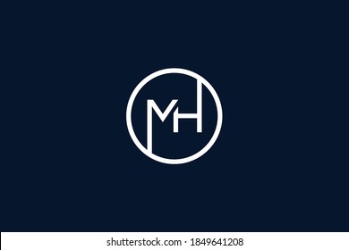 MH HM logo design concept with background. Initial based creative minimal monogram icon letter. Modern luxury alphabet vector design