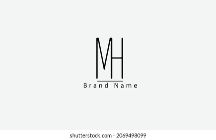 MH HM M H abstract vector logo monogram template