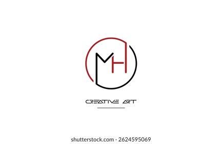 MH, HM, M, H abstract letters logo monogram