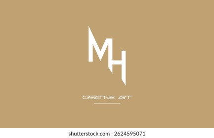 Monograma del logotipo de las letras abstractas de MH, de HM, de M, de H