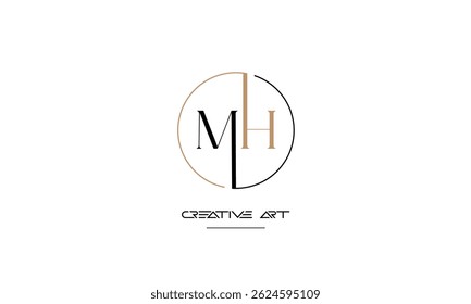 MH, HM, M, H abstract letters logo monogram