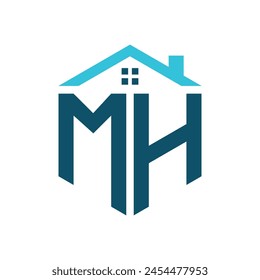 MH House Logo Design Template. Letter MH Logo for Real Estate, Construction or any House Related Business