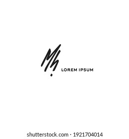 Mh erste Handschrift 
Oh, handgeschriebenes Logo für Identität