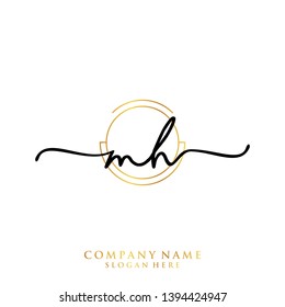 MH Initial handwriting logo template