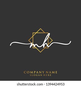 MH Initial handwriting logo template