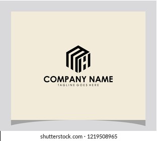 MH initial icon logo design eps 10
