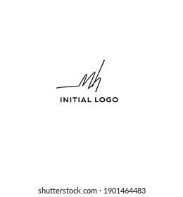 MH Initial Isolated Logo for Identity