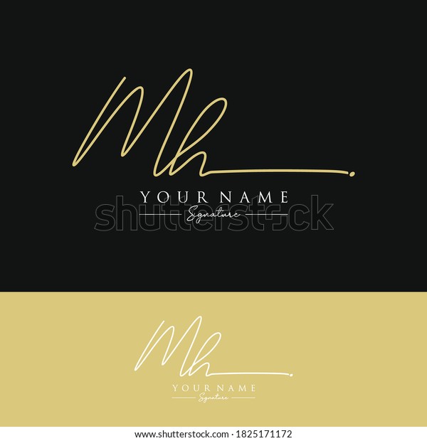 Mh Initial Letter Handwriting Signature Logo Stock Vector (Royalty Free ...