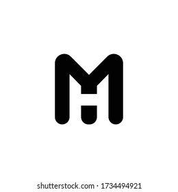 MH initial letter icon logo vector design template	