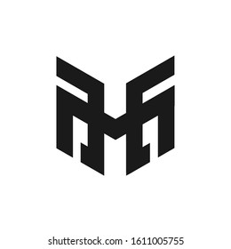 MH initial letters looping linked hexagon logo,Minimalistic MH Logo . Smart Mark Set of letter M and H in modern flat style. Vector graphic design elements for your company logotype