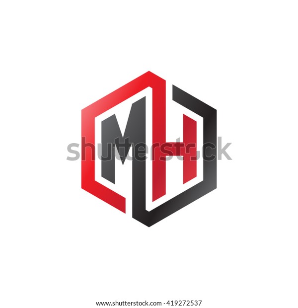 Mh Initial Letters Looping Linked Hexagon Stock Vector (Royalty Free