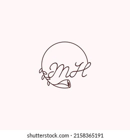 MH initial logo letters in high quality professional design that will print well across any print media
