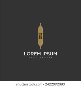 MH initial monogram business logo