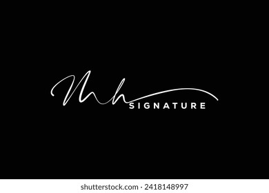 MH initials Handwriting signature logo. MH Hand drawn Calligraphy lettering Vector. MH letter real estate, beauty, photography letter logo design.
