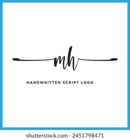 MH initials Handwriting signature logo. MH Hand drawn Calligraphy lettering Vector. MH  letter real estate, beauty, photography letter logo design.
