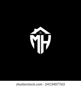 MH Initialen Premium-Schild Logo Monogramm mit Home-Designs moderne Vorlagen