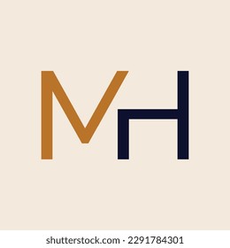 MH initials vector icon. Letter m and h logo design.