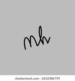 mh LETTER HANDWRITTING VECTOR LOGO