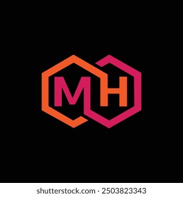 MH Letter Initial Logo Design Template Vector Illustration