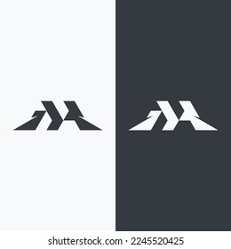 MH letter initials logo, logo monogram, sharp shape