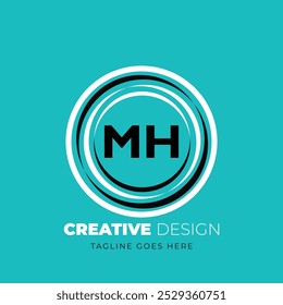 MH letter logo creative design. MH unique design. Vector illustration